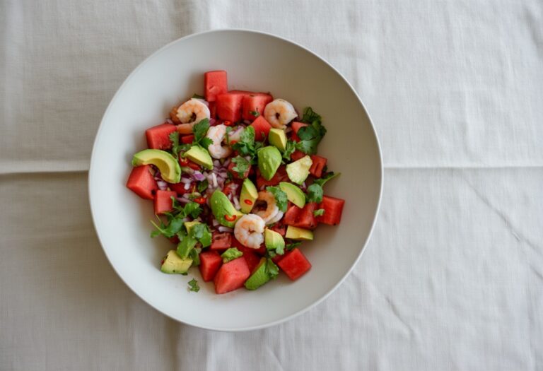 Arbuusi-kreveti-avokaadosalat